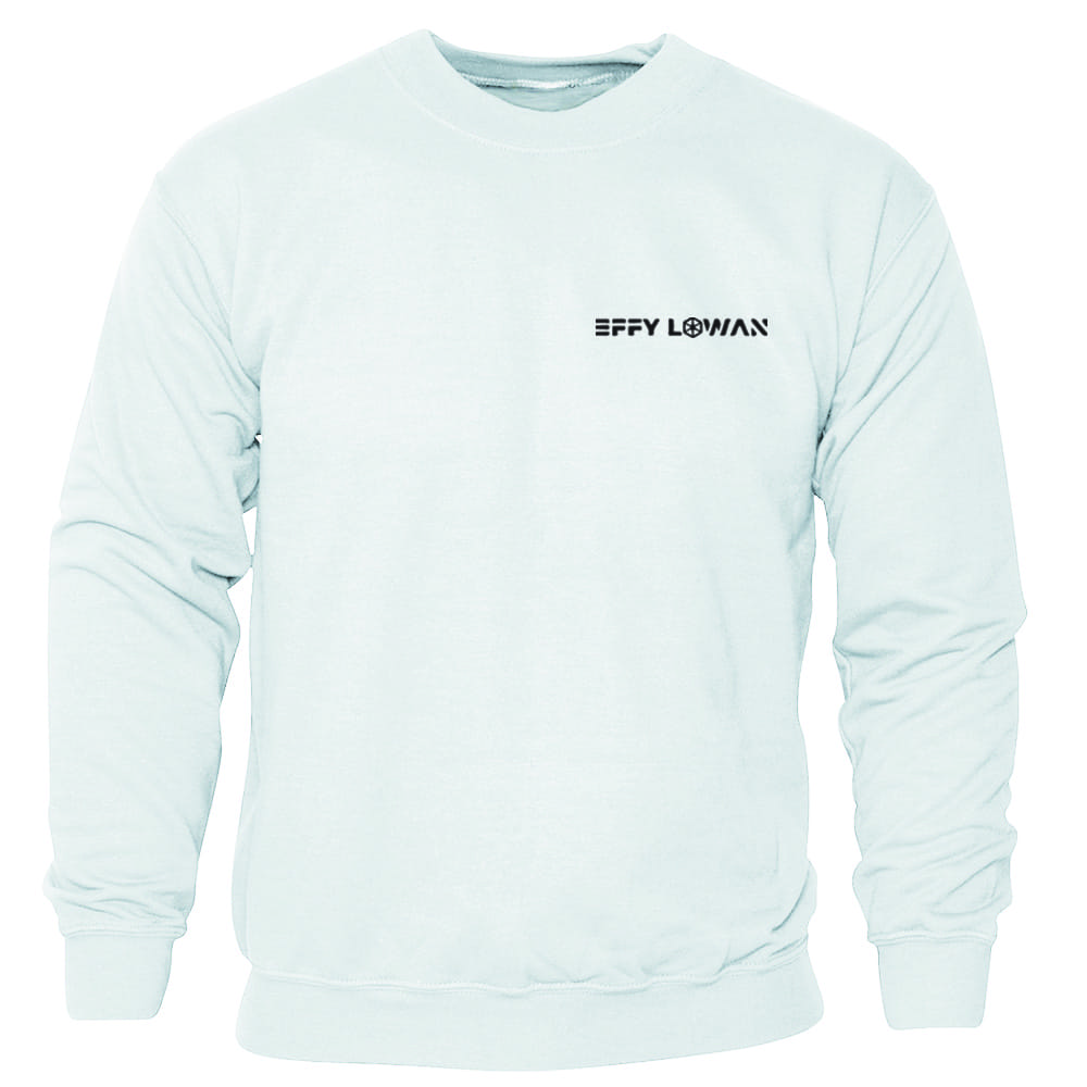 Effy Lowan merchandise white pull over sweatshirt jumper with logo