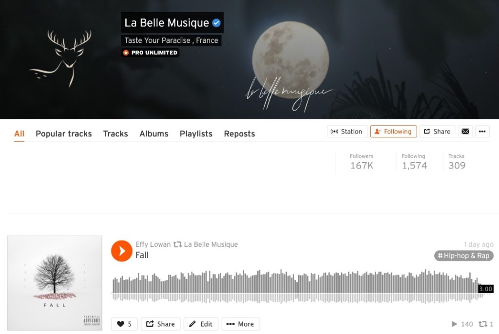 Effy Lowan - Fall Soundcloud - La Belle Musique